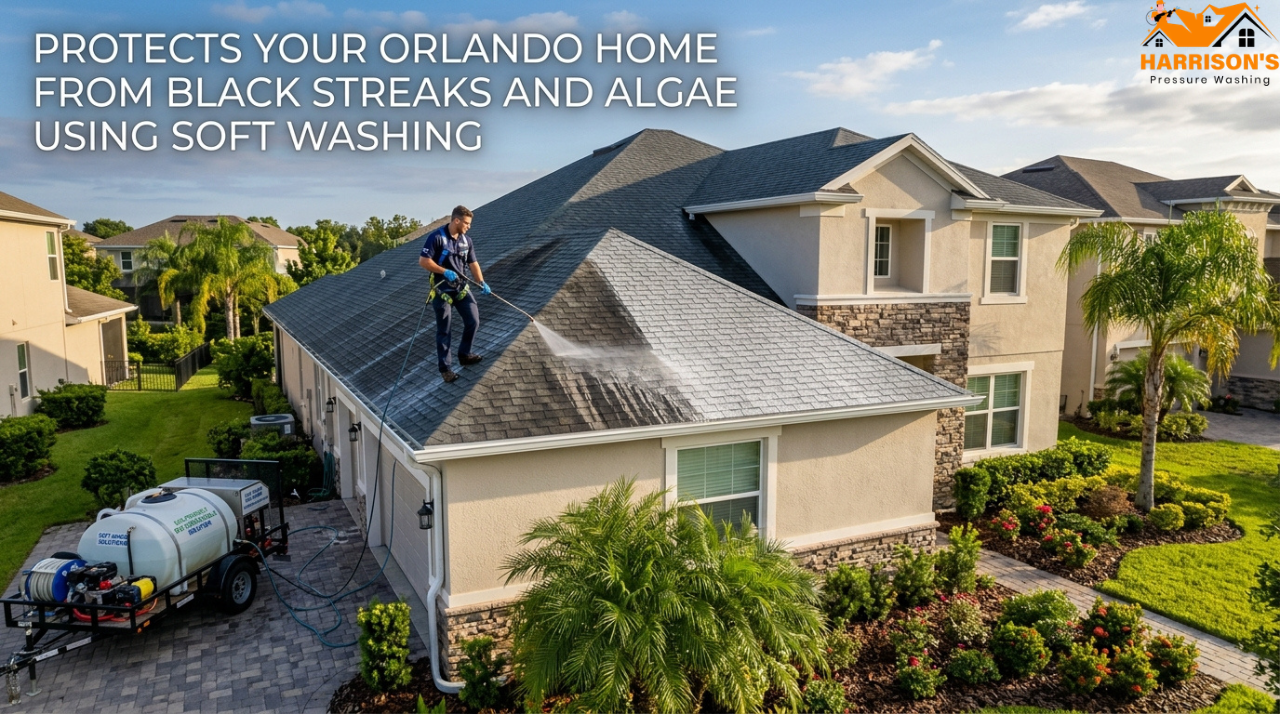 How Soft Washing Protects Your Orlando Home from Black Streaks and Algae 
